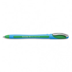 SCHNEIDER Stylo bille SLIDER MEMO à capuchon,pointe large,corps caoutchouc,encre indélébile Verte
