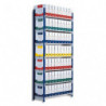 PAPERFLOW Rayonnage Rang'Eco tubulaire élément Suivant enacier,5 tablettes - Dim. L100 x H200 x P34 cm