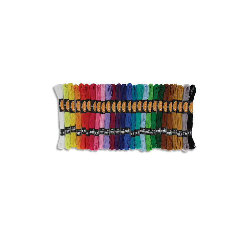 O COLOR 52 échevettes 7m à 6 brins en coton pour faire des bracelets brésiliens, 26 couleurs assorties