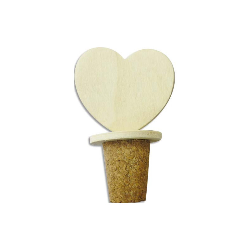 GRAINE CREATIVE Bouchon cur en bois à décorer, 5 x 3 x 8 cm