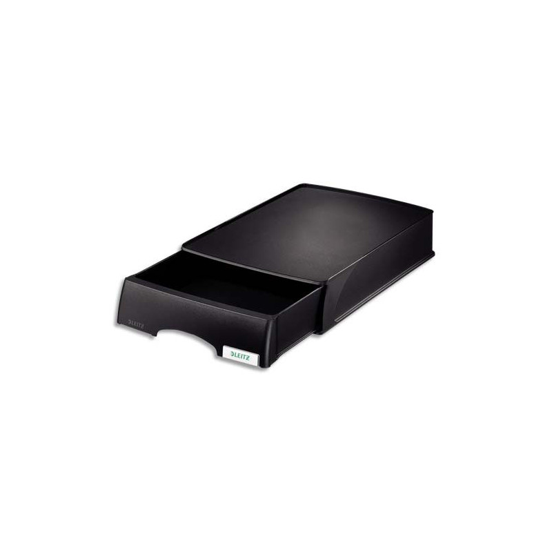 LEITZ Corbeille à tiroir Leitz Plus - Noir - L25,5 x H7 x P 36 cm