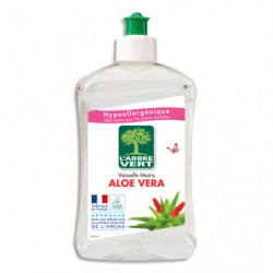 L'ARBRE VERT Flacon de 500 ml Liquide vaisselle mains parfum aloe vera Ecolabel