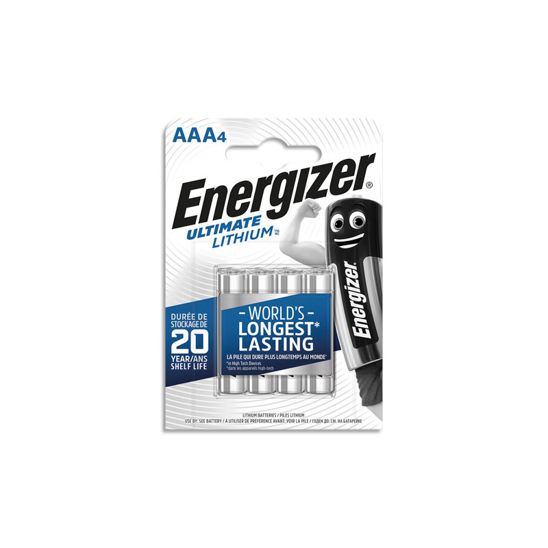 ENERGIZER Pile Ultimate Lithium AAA LR03, pack de 4 piles