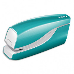 LEITZ Agrafeuse électrique WOW, fonctionnement par pile, capacité 10 feuilles, menthe, 55661051