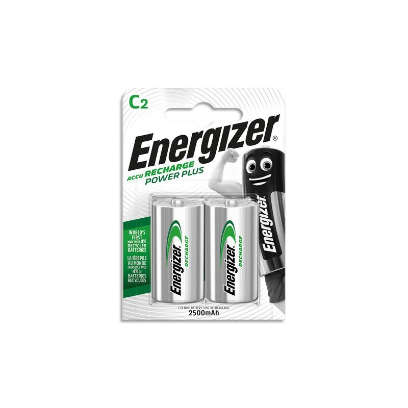 ENERGIZER Pile Power Plus Rechargeable C LR14 2500 mAh, pack de 2 piles