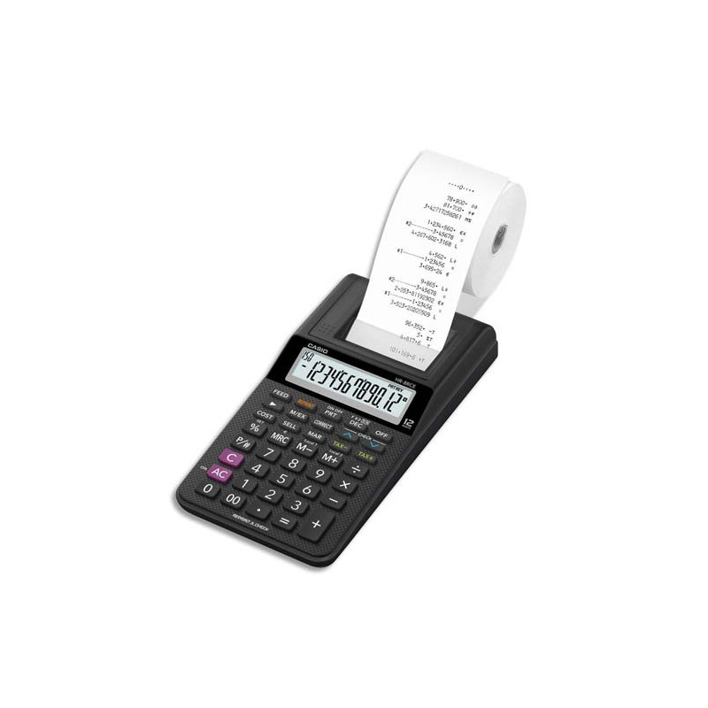 CASIO Calculatrice imprimante portable 12 chiffres HR-8 RCE Noire