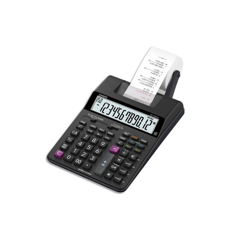 CASIO Calculatrice imprimante portable bureau 12 chiffres HR-150 RCE Noire