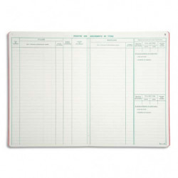 LE DAUPHIN Piqûre registre des mouvements de titres 29,7 x 21 cm vertical 40 pages 5 colonnes