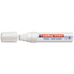 EDDING E-4090 Marqueur craie liquide Blanc ogive 4-15mm à base d'eau. S'efface avec un chiffon humide.