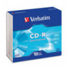 VERBATIM p/10 cdr 700 mb, 52x slim 43415+redv