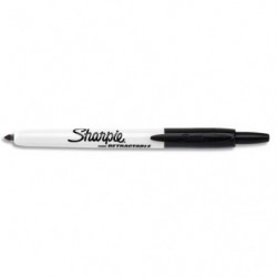 SHARPIE Marqueur permanent pointe ogive rétractable Noir de Papermate S0437020