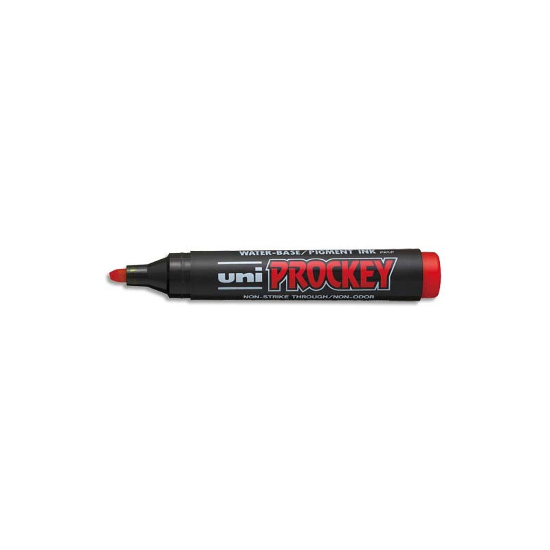UNI-BALL Marqueur permanent pte biseautée corps plastique encre pigmentée à base d'eau Rouge UNI PROCKEY