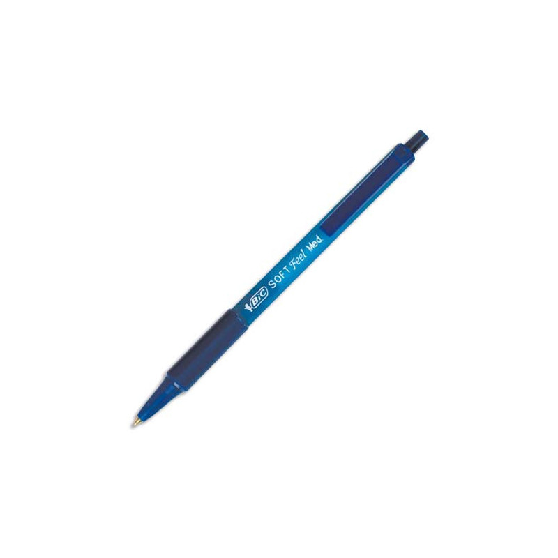 BIC Softfeel Stylos-Bille Rétractables Pointe Moyenne (1,0 mm) - Bleu