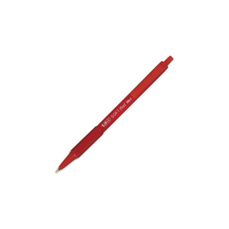 BIC Softfeel Stylos-Bille Rétractables Pointe Moyenne (1,0 mm) - Rouge