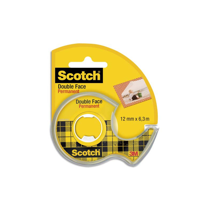 SCOTCH Ruban double face sur dévidoir 12 mm x 6 m