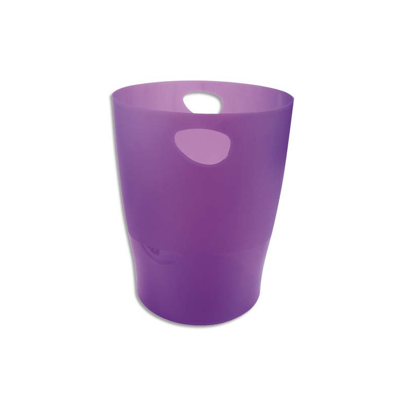 EXACOMPTA Corbeille à papier ECO 15 LViolet translucide - Diamètre 26 cm, hauteur 33,5 cm