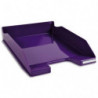 EXACOMPTA Corbeille à courrier Iderama. Coloris Violet glossy. Dim. L34,7 x H6,5 x P25,5 cm