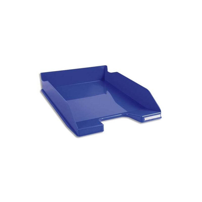 EXACOMPTA Corbeille à courrier Iderama. Coloris Bleu glossy. Dim. L34,7 x H6,5 x P25,5 cm