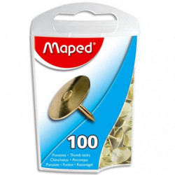MAPED Boîte de 100 punaises en acier cuivrées 10 mm