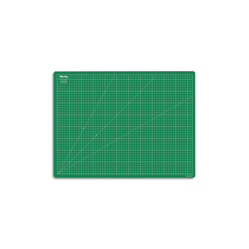 WONDAY Plaque de découpe verte 600x450x3mm. Résistante à la coupe, surface quadrillée