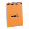 RHODIA Bloc de direction couverture reliure intégrale en-tête Orange 80 feuilles format A6 réglure 5x5
