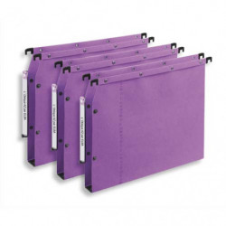 OBLIQUE AZ Boîte de 25 dossiers suspendus ARMOIRE en kraft 240g. Fond 30, bouton-pression. Lilas