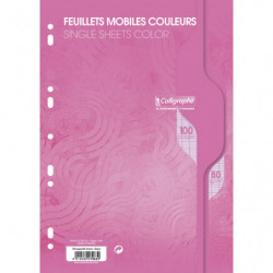 CALLIGRAPHE Copies simples Rose perf 2 trous 80g 100 pages grands carreaux Seyès format A4. Film-CAL 7000