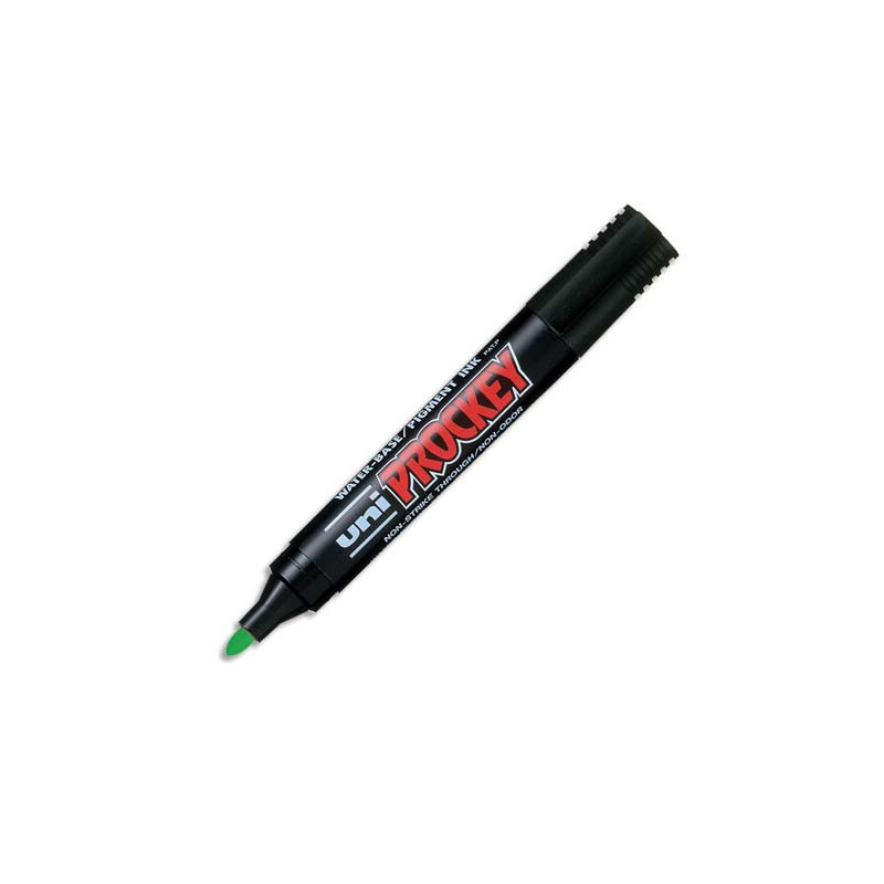 UNI-BALL Marqueur permanent pte ogive corps plastique encre pigmentée à base d'eau Vert UNI PROCKEY PM122