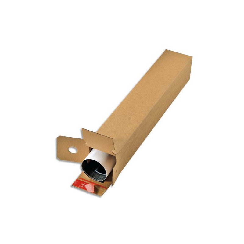 COLOMPAC Boîte d'expédition Longue simple cannelure Brun, fermeture autocollante L86 x H10,8 x P10,8 cm