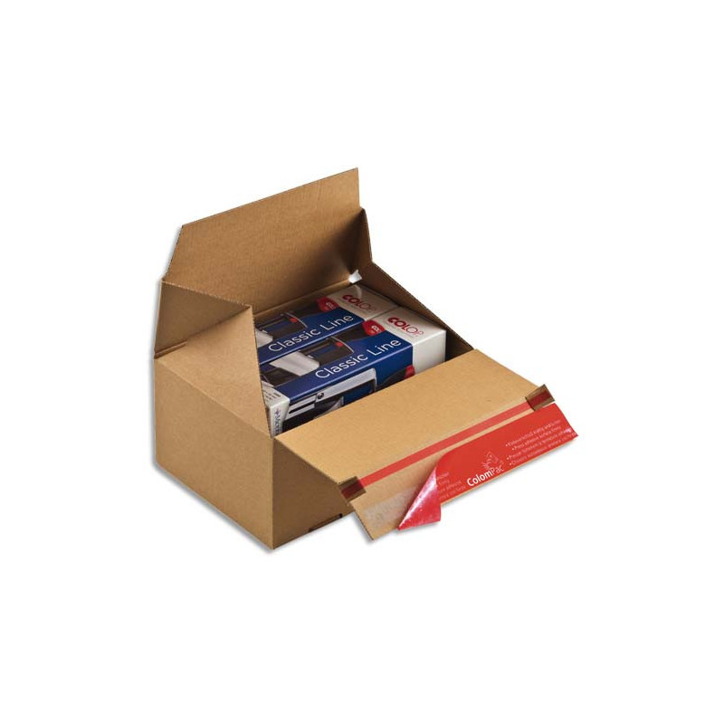 COLOMPAC Carton d'expédition Eurobox S Brun simple cannelure, fermeture adhésive L19,5 x H9 x P14,5 cm