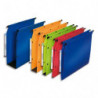 OBLIQUE AZ Paquet de 10 dossiers suspendus ARMOIRE en polypro opaque 5/10e.Fond 80, bouton-pression. Bleu