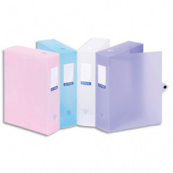 VIQUEL Boîte de classement en PP PROPYSOFT assortis,dos 8cm,étiquette sur le dos,fermeture pression