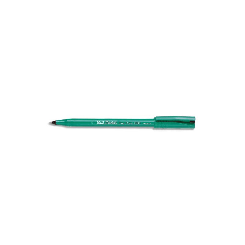PENTEL Stylo feutre à bille pointe plastique 0,6 mm encre Noire corps plastique Vert R 56