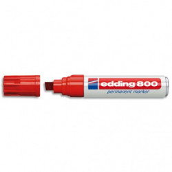 EDDING Marqueur Edding 800 permanent, corps alu - pointe biseautée- coloris Rouge