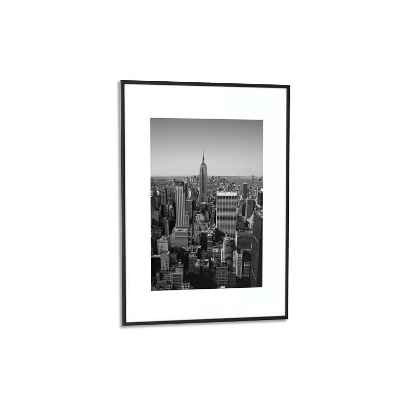 PAPERFLOW Cadre photo contour aluminium coloris Noir, plaque en plexiglas. Format 42 x 59 cm