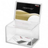 DEFLECTO Urne avc pte-affich : 20,3 x 9,5 x 11 cm, pte-affich 15,2 x 10,5 cm, Fente 8,5 x 0,6 cm