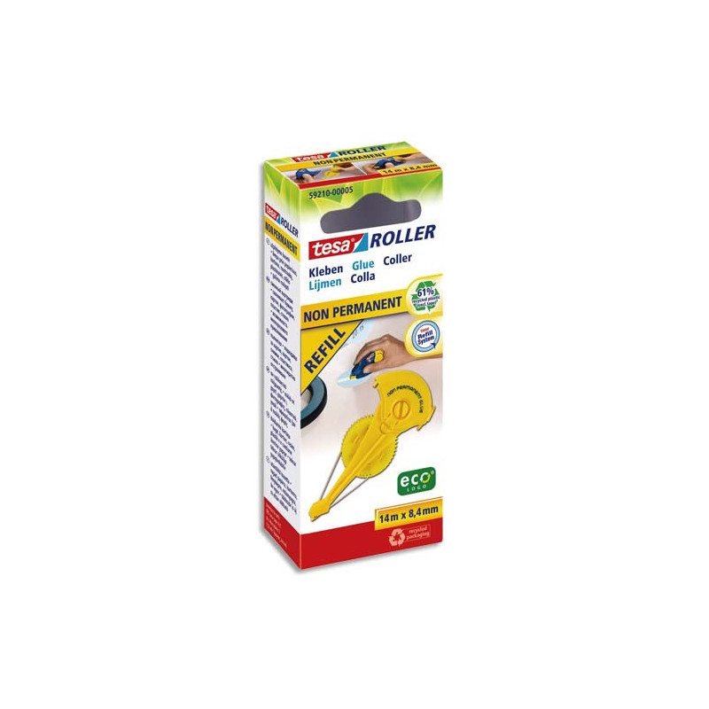 TESA Recharge pour roller de colle repositionnable Ecologo 14mx8,4mm