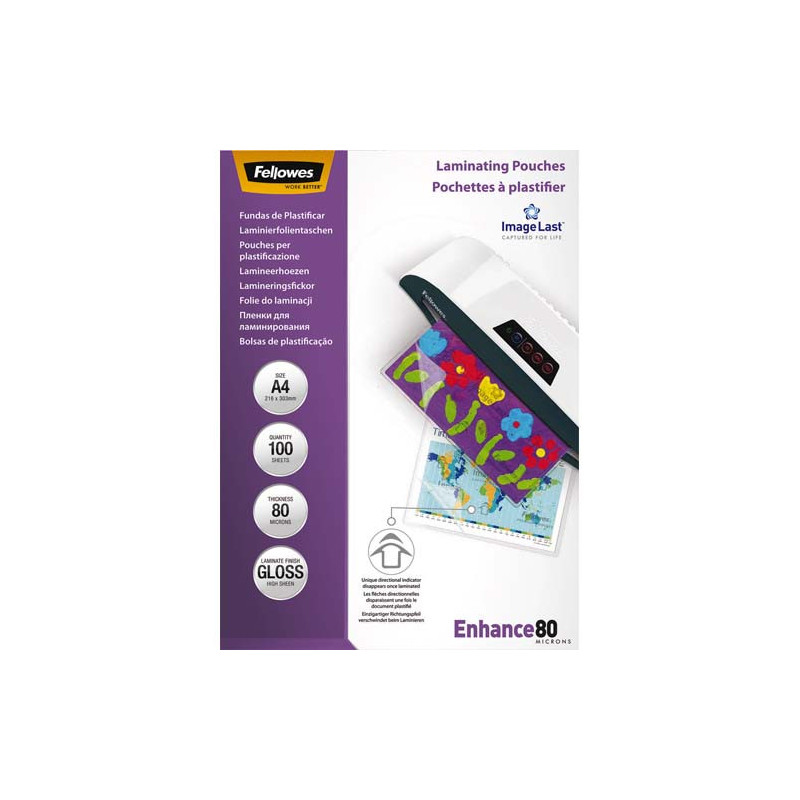 FELLOWES Pack de 100 pochettes Imagelast A4 80 microns 5306114