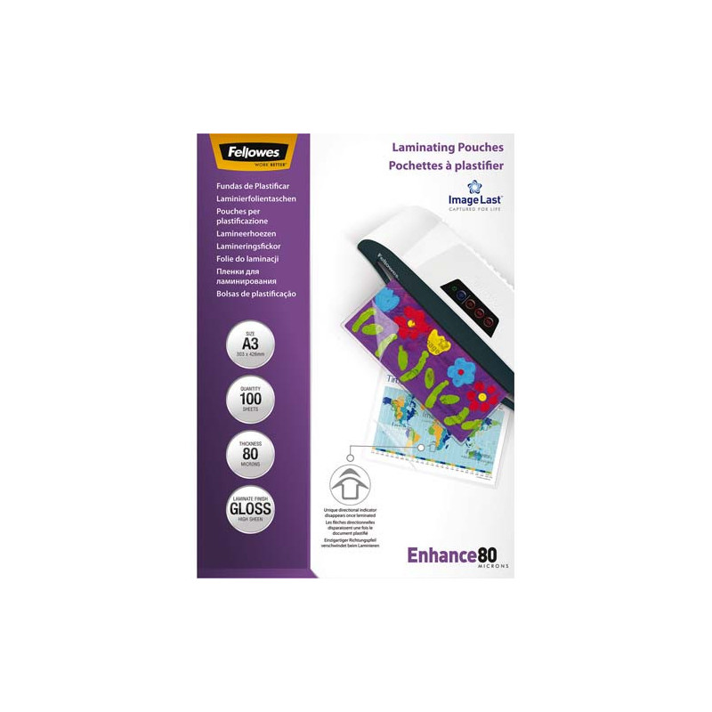 FELLOWES Pack de 100 pochettes Imagelast A3 80 microns 5306207