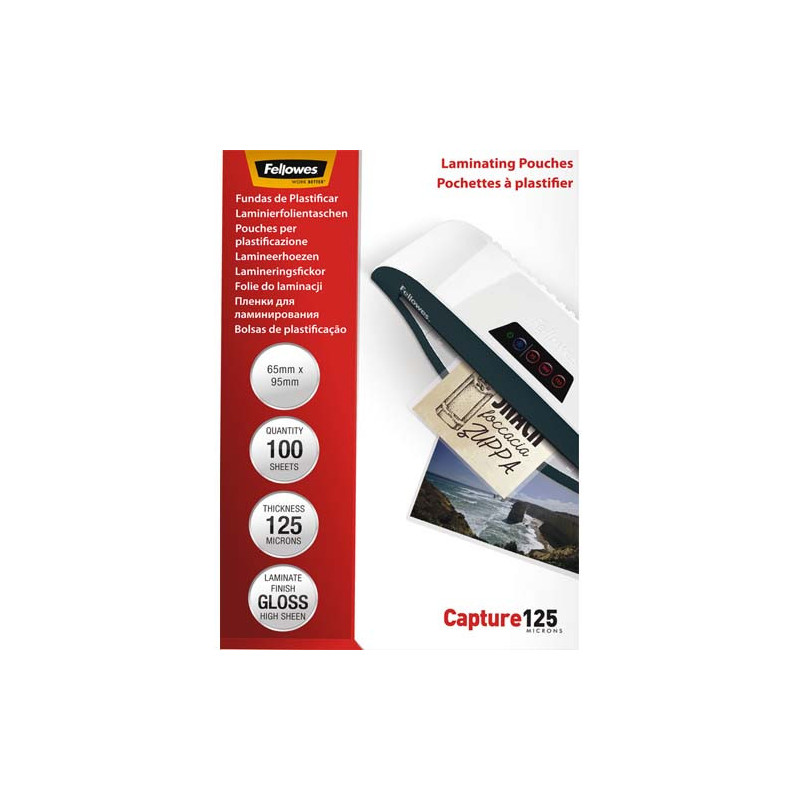 FELLOWES Pack de 100 pochettes Imagelast 125 microns 64x95 mm 5306702