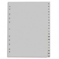 PERGAMY Jeu 20 intercalaires alphabétiques A-Z en carte 190g. Format A4. Coloris Beige