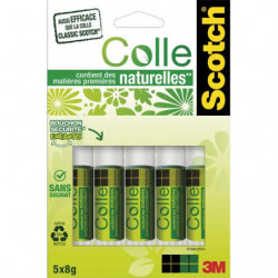 SCOTCH Lot de 5 bâtons de colle naturelle 8g