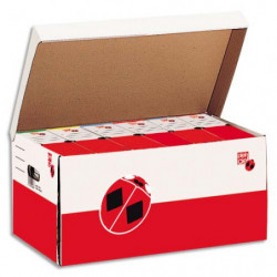 PLEIN CIEL Lot de 10 containers ouverture sur le dessus, couvercle attenant. Montage manuel. Carton Blanc