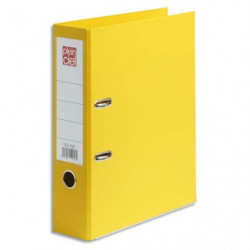 PLEIN CIEL Classeur à levier en polypropylène intérieur/extérieur. Dos 8 cm. Format A4. Coloris Jaune.