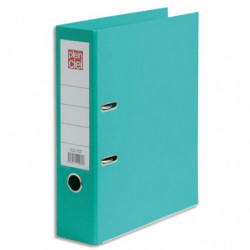 PLEIN CIEL Classeur à levier en polypropylène intérieur/extérieur. Dos 8 cm.Format A4.Coloris Bleu canard
