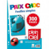 PLEIN CIEL Lot de 300 pages copies simples format A4 grands carreaux Seyès 90g perforées.