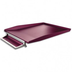 LEITZ Corbeille à courrier + plumier STYLE en ABS et ZINC. Coloris Grenat