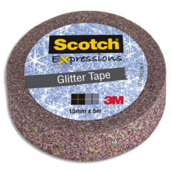 SCOTCH Ruban Expression (MaskingTape) pailleté multicolor 15mmx5m