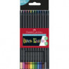 FABER CASTELL Pochette de 12 crayons de couleur Black Edition