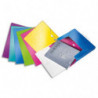 LEITZ Boîte de classement WOW, A4, PP, 3 cm, fermeture par élastique, assorti de couleurs